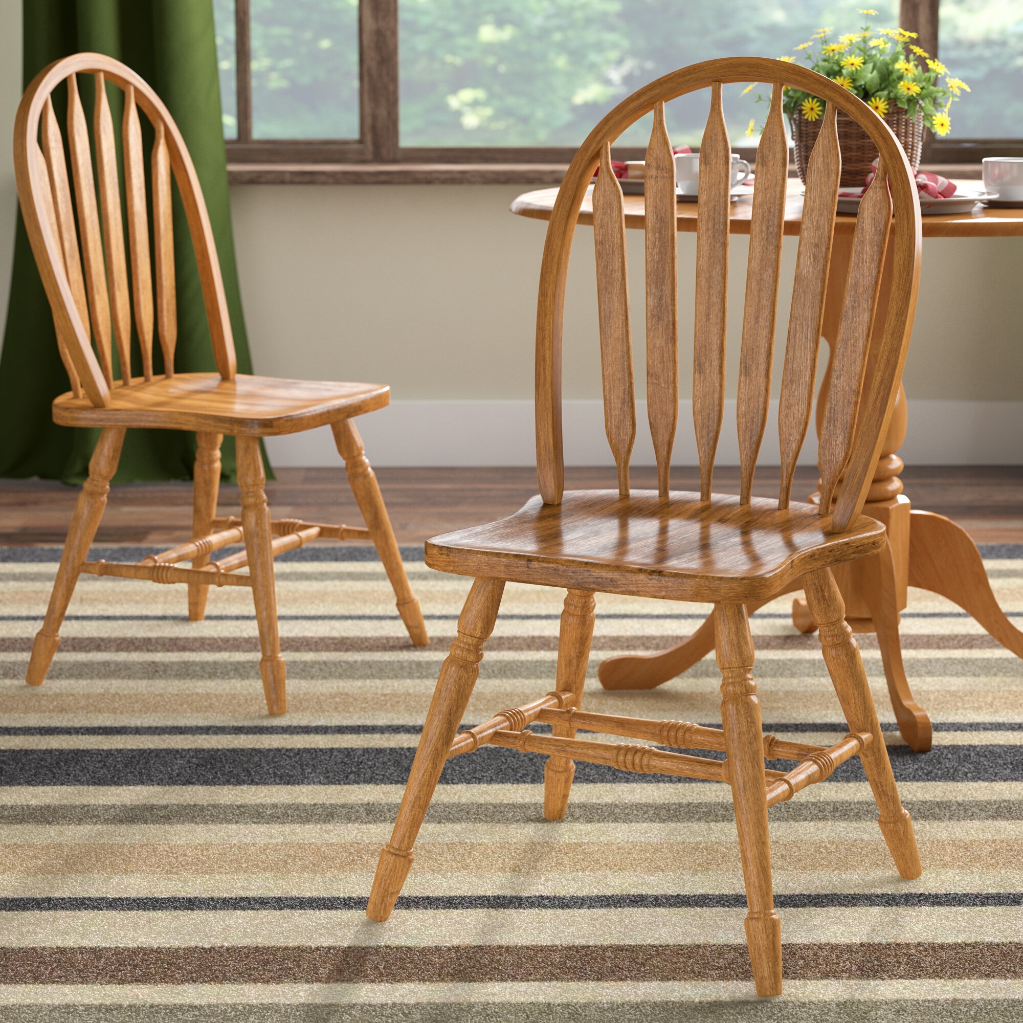 Gutierrez Solid Wood Windsor Back Side Chair