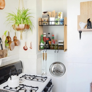 Haarun Adhesive Bamboo Shower Caddy