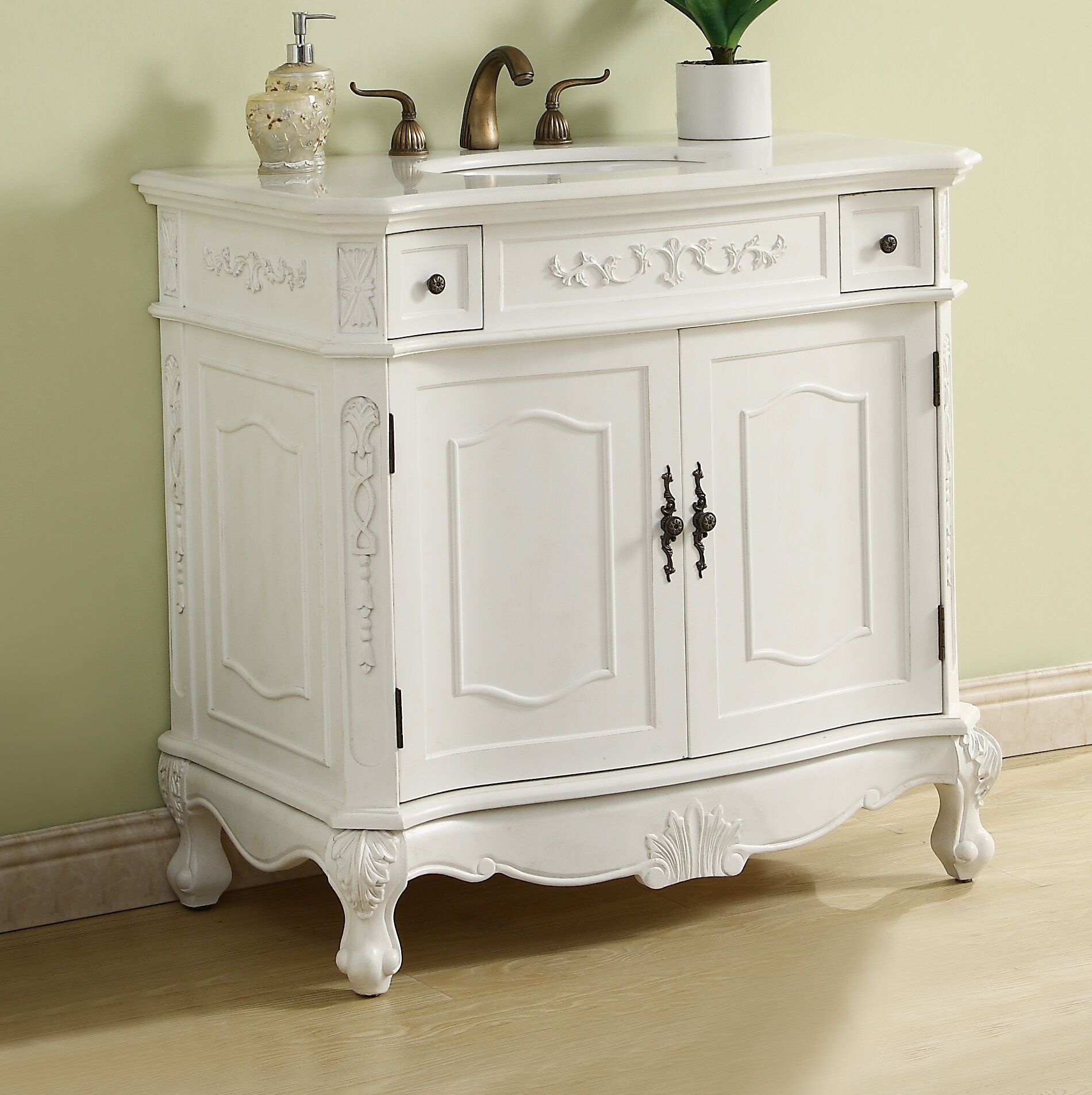 Halethorpe 36'' Free-standing Single Bathroom Vanity with Marble Vanity Top