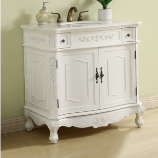 Halethorpe 36'' Free-standing Single Bathroom Vanity with Marble Vanity Top