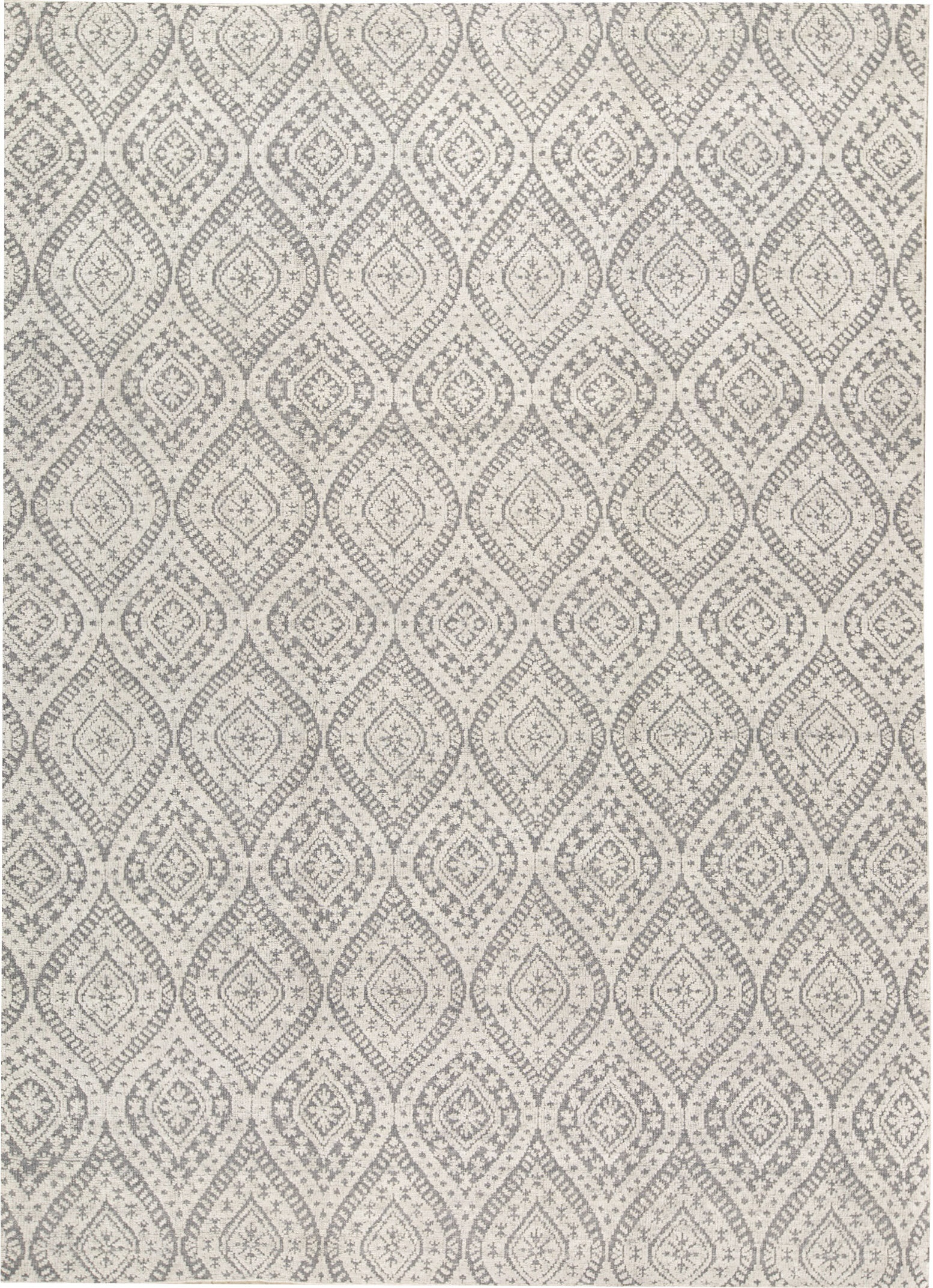 Hand-Knotted High-Quality Silver and Gray Area Rug