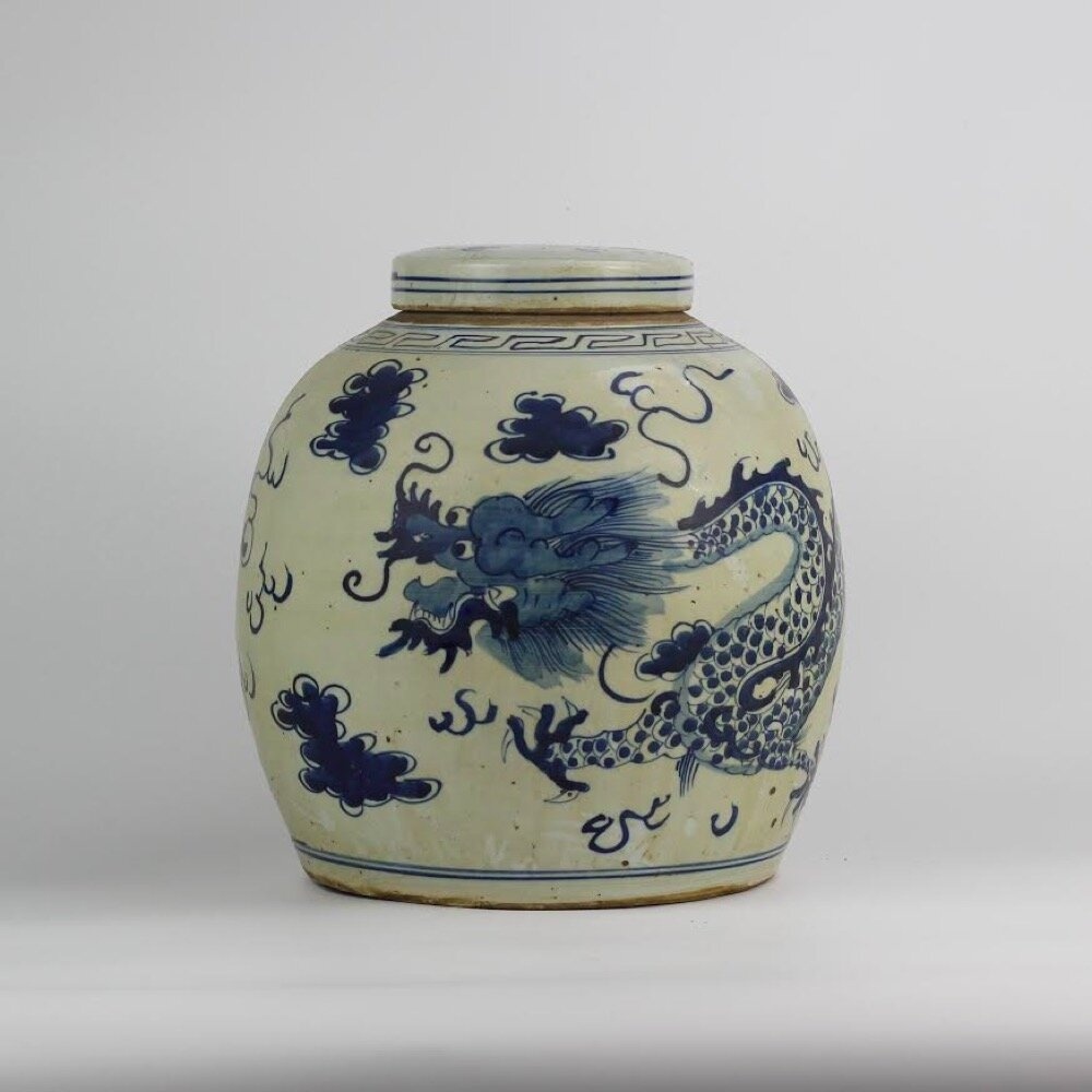 Handmade Porcelain China Ginger Jar