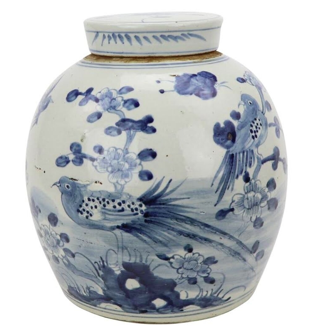Handmade Porcelain China Ginger Jar