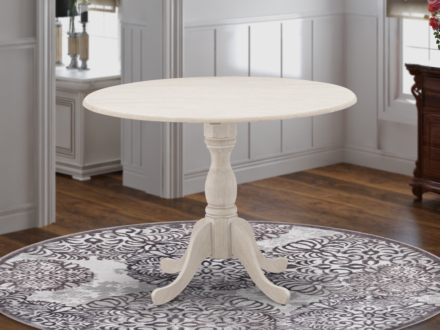 Hardaway Drop Leaf Solid Wood Pedestal Dining Table
