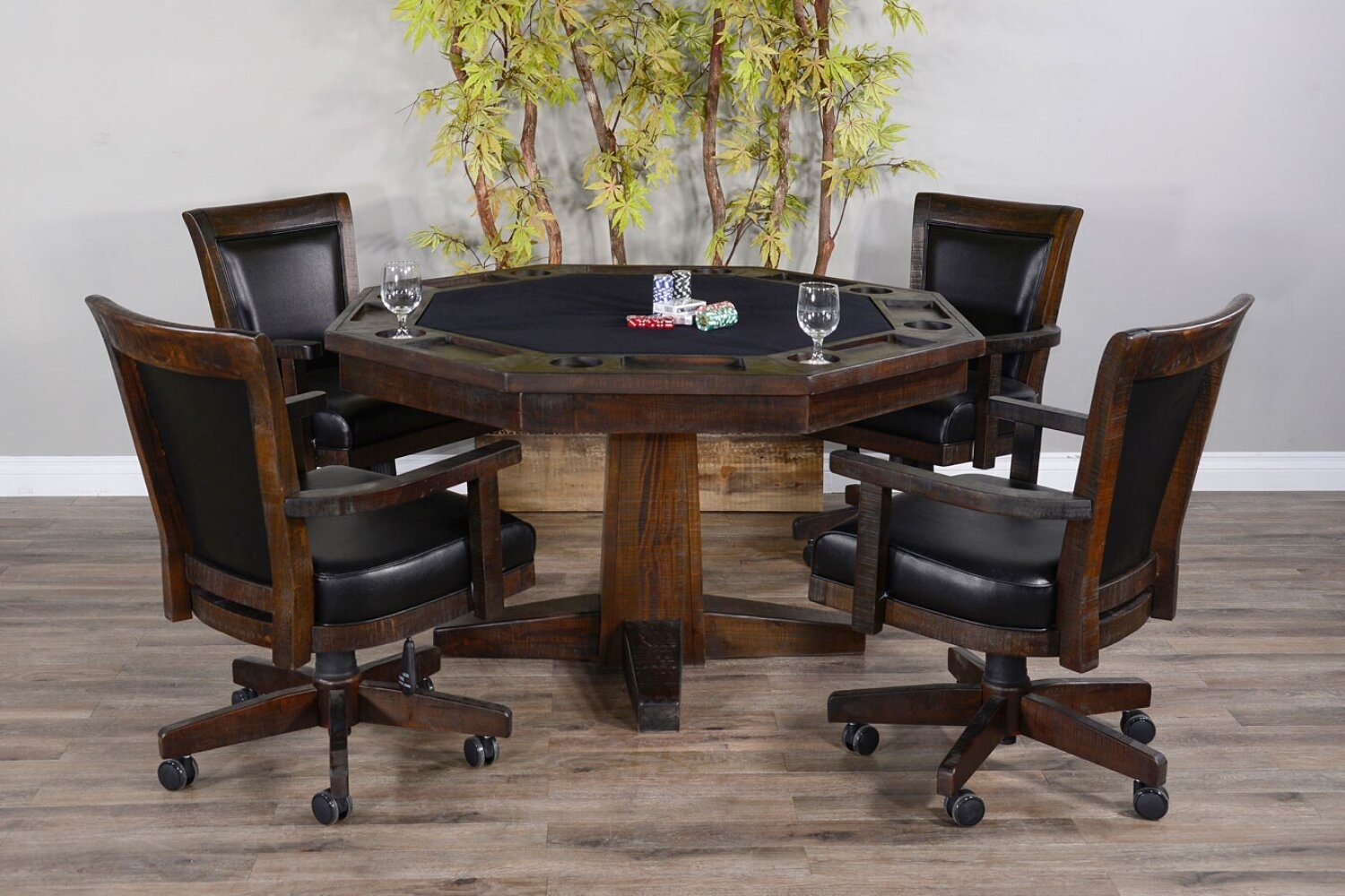 Henry Decor 53" 8 - Player Poker Table with Chairs