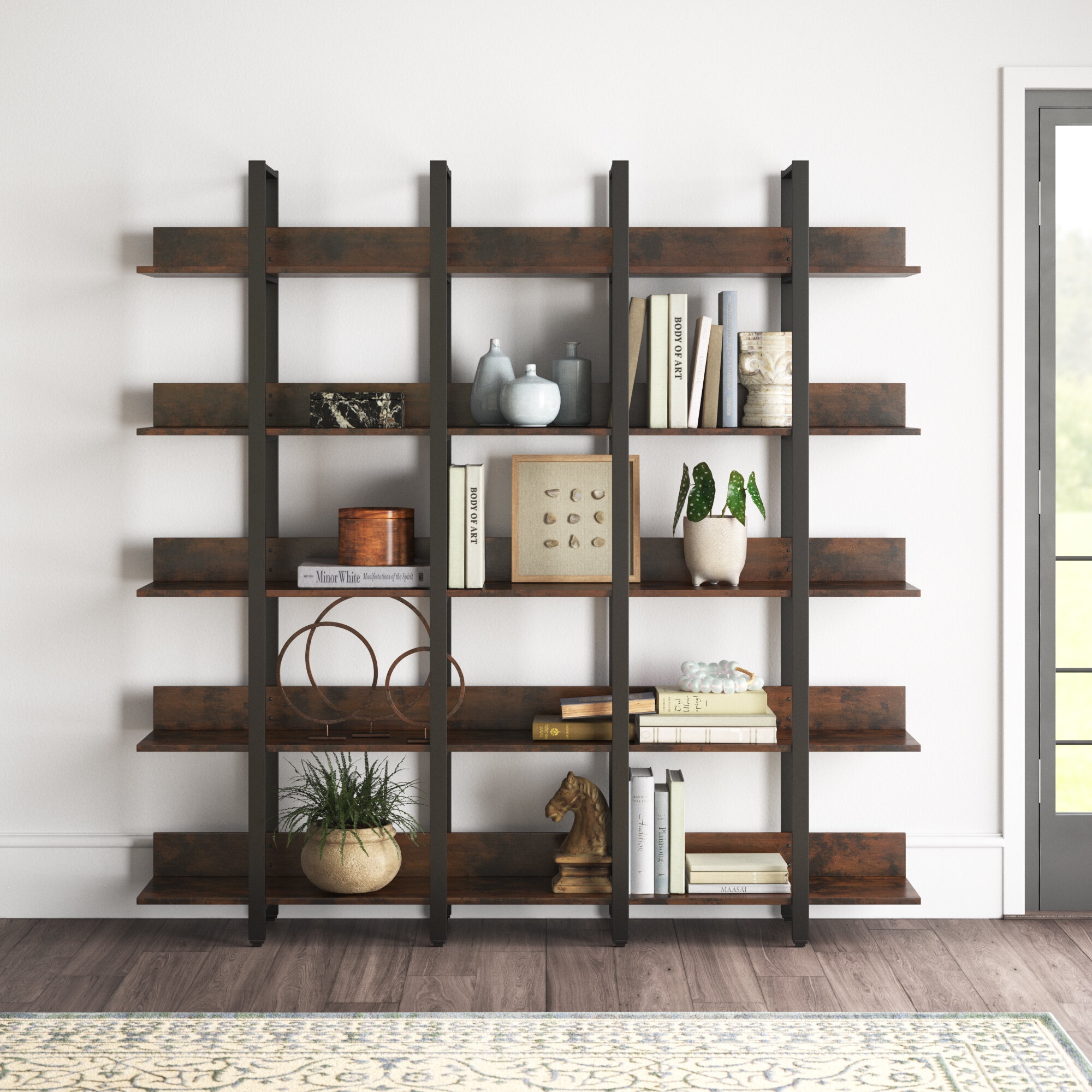 Holden 70.86'' H x 70.86'' W Iron Etagere Bookcase