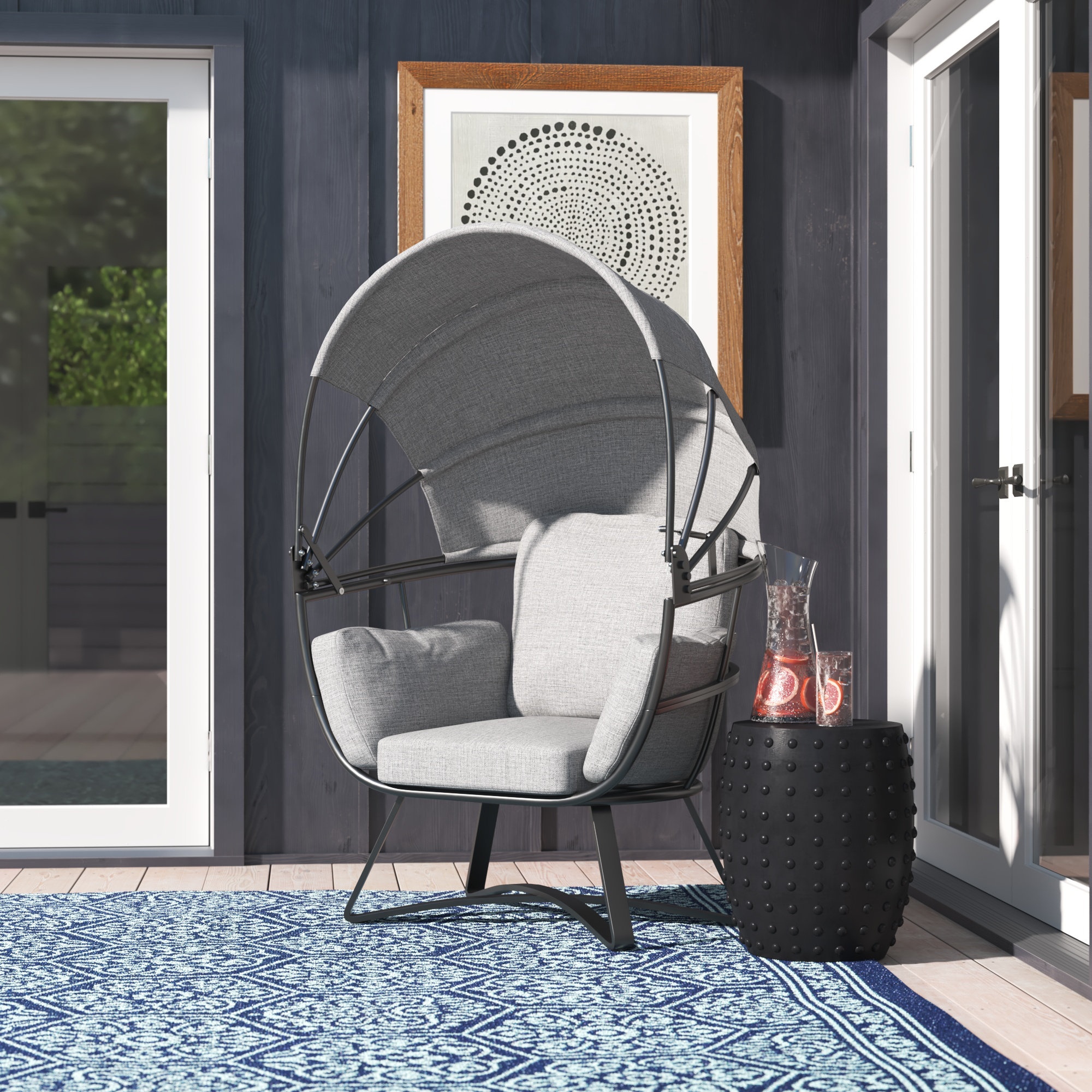 Hollman Egg Patio Chair with Cushions