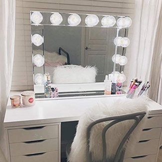 Alez Vanity Mirror with Storage and LED Lights