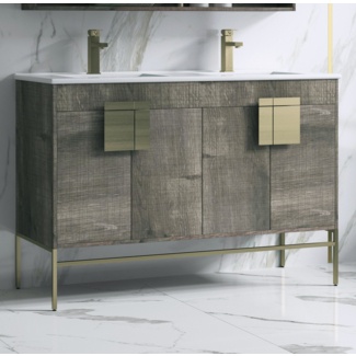 Horsten 48'' Free-standing Double Bathroom Vanity with Ceramic Vanity Top