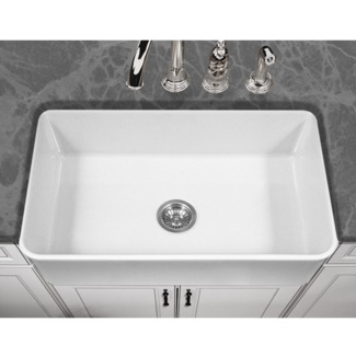 Houzer Farmhouse Apron Front 33 inch Fireclay Single Bowl Kitchen Sink