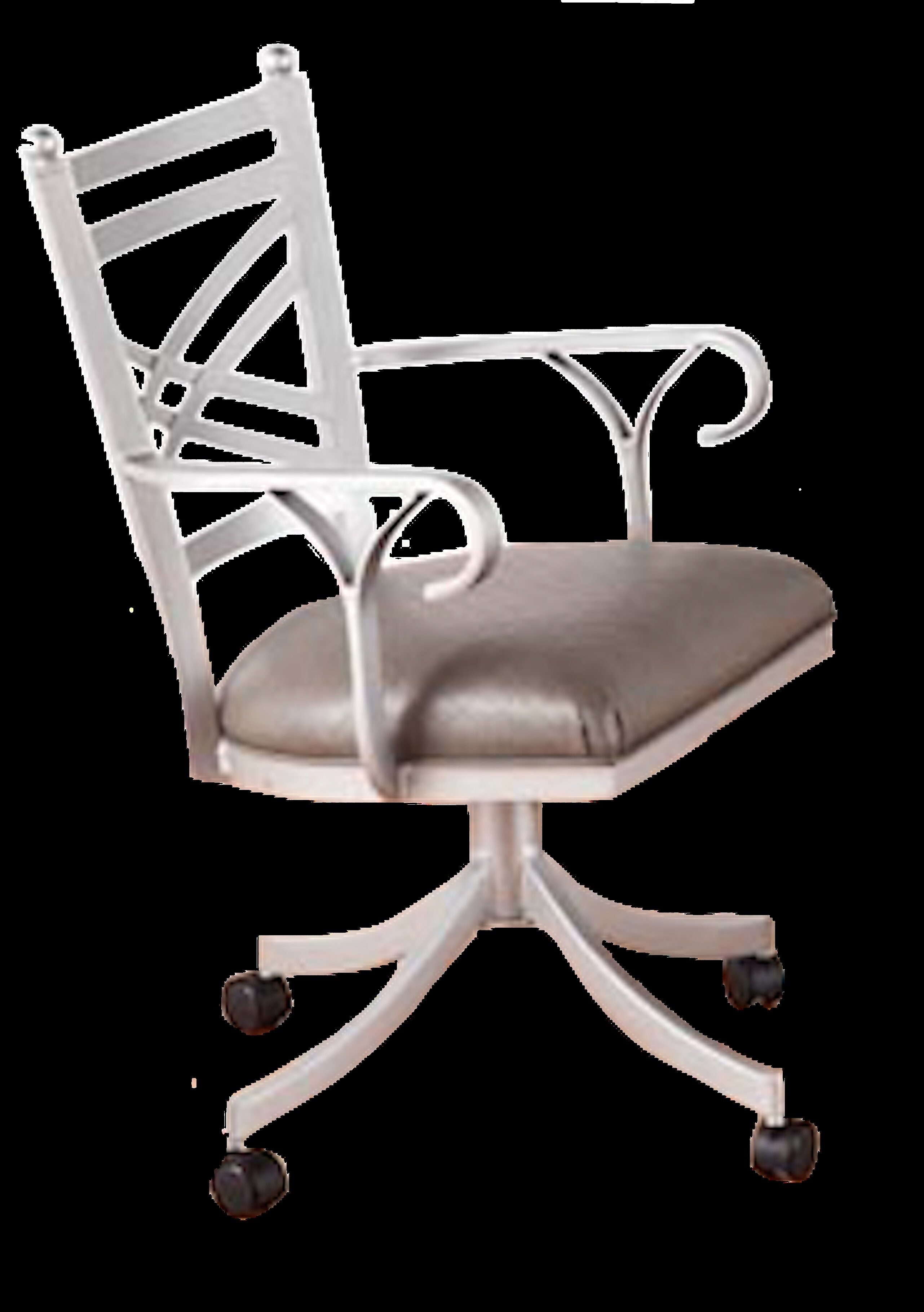 Howie Metal Cross Back Arm Chair in Nickel