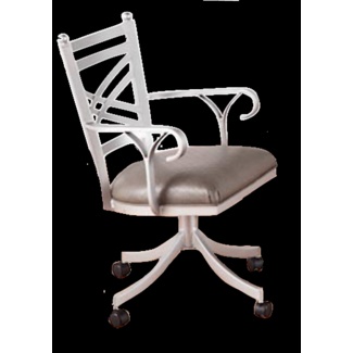 Howie Metal Cross Back Arm Chair in Nickel