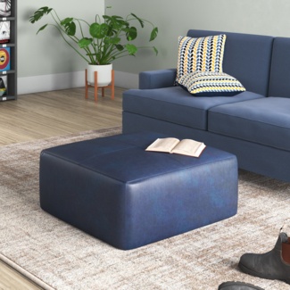 Hudson Square Leather Ottoman