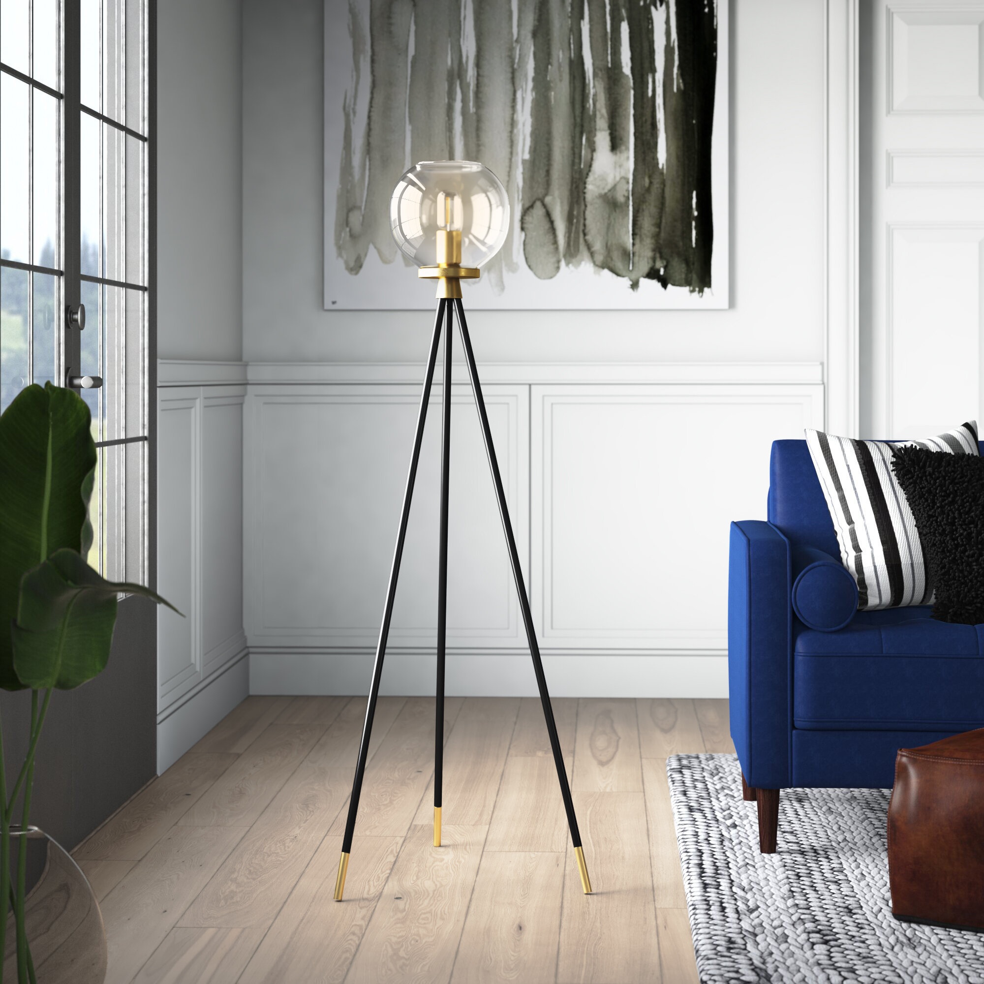 Huneycutt 57" Tripod Floor Lamp