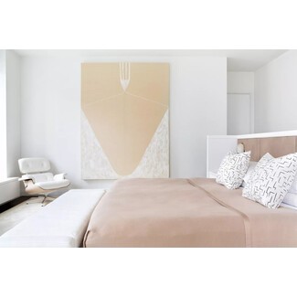 Industrial loft bedroom with brick wall and modern furniture