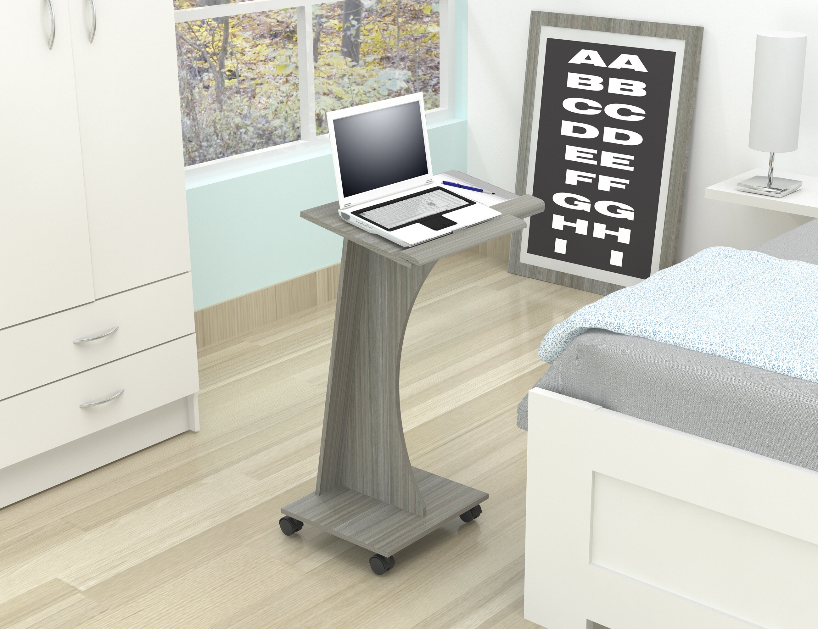 Inval Rolling Laptop Cart