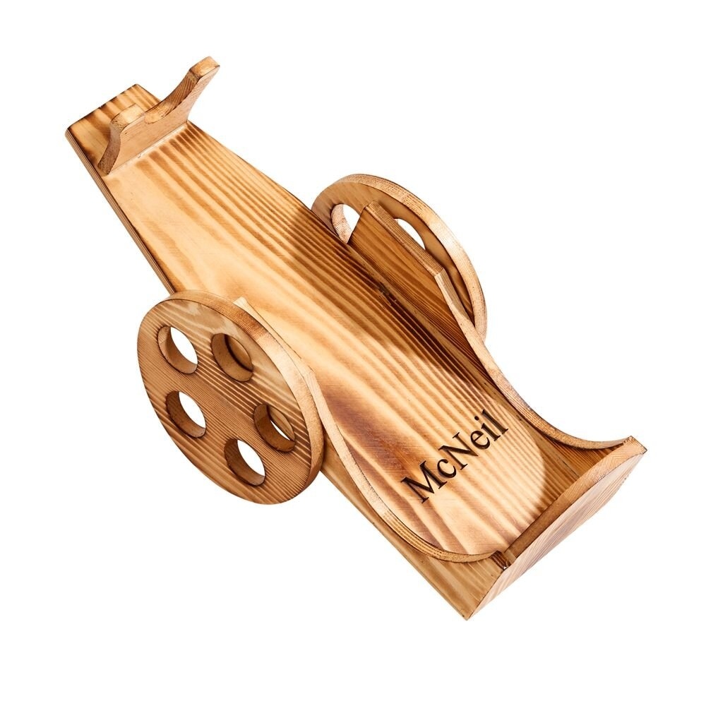 Jeni Solid Wood Tabletop Wine Bottle Rack in Brown