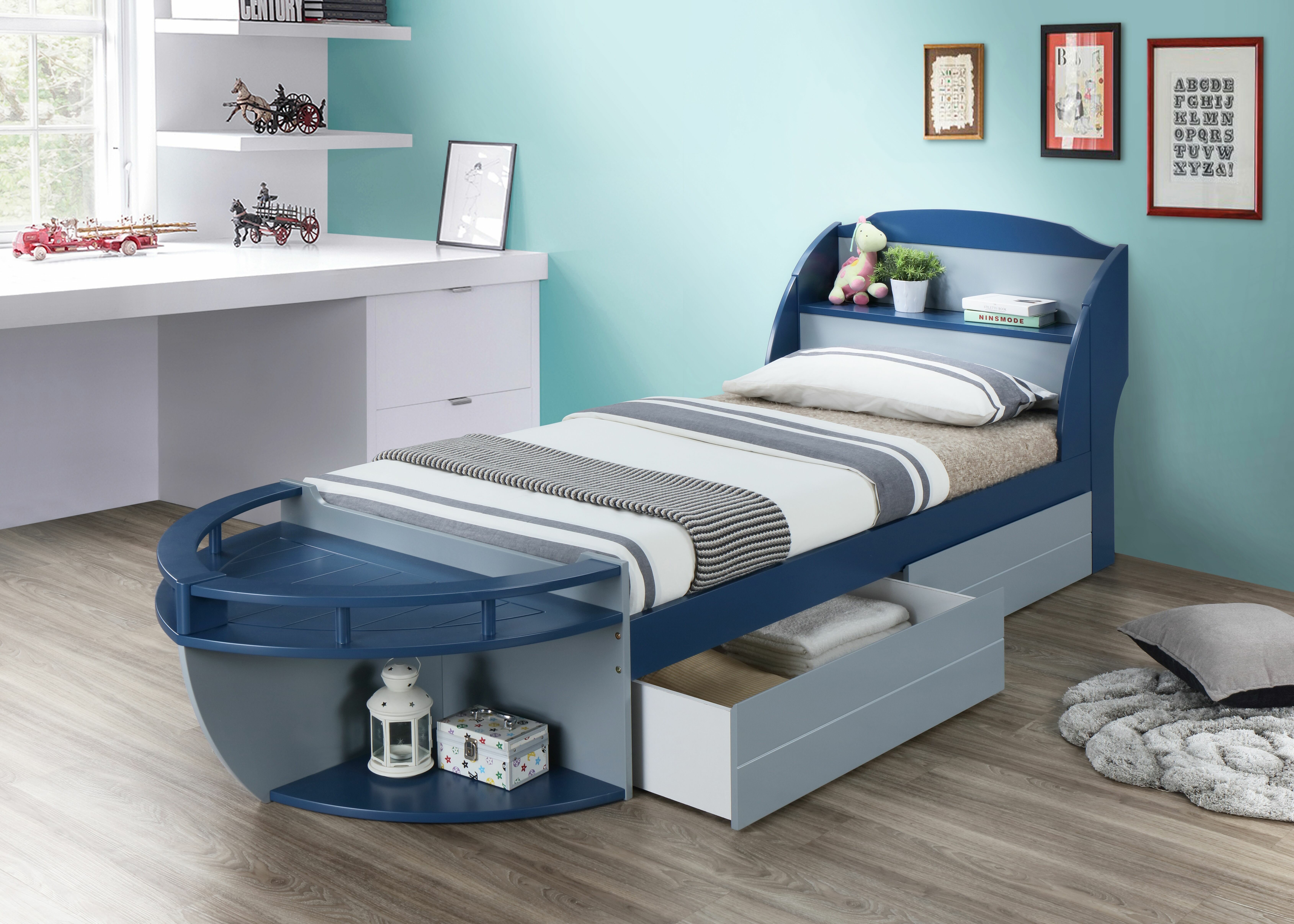 Joanna Twin 2 Drawer Bed with Bookcase by Sunside Sails