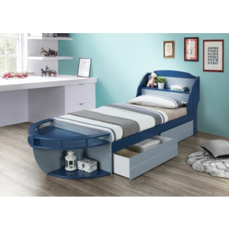 Joanna Twin 2 Drawer Bed with Bookcase by Sunside Sails