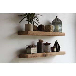 Joao 2 Piece Solid Wood Floating Shelf with Reclaimed Wood