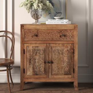 Jordyn 36'' Tall Solid Wood 2 - Door Accent Cabinet