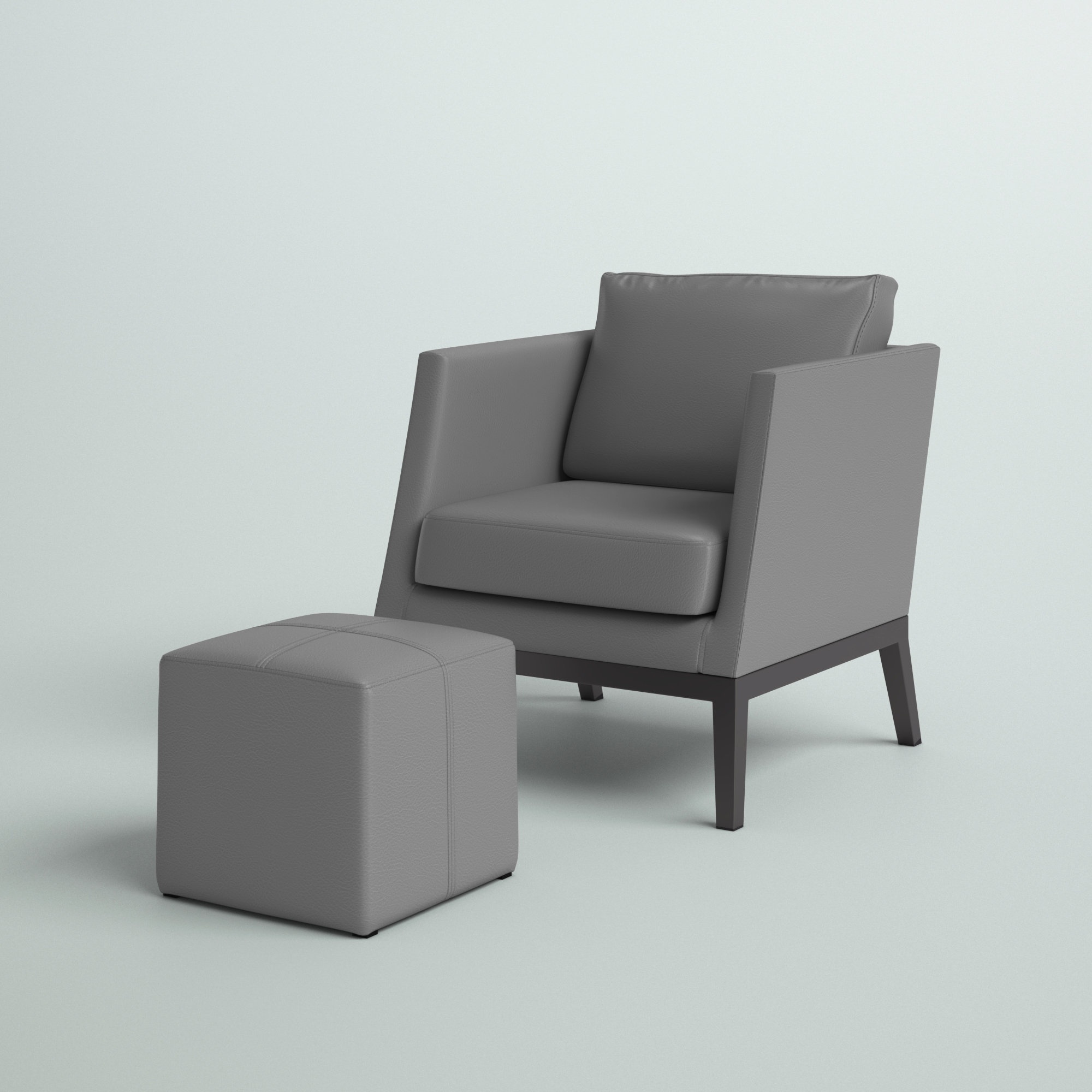 Julian Patio Chair with Cushions and Ottoman