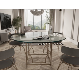 Justion Round Dining Table Steel - 30" H x 60" L x 60" D