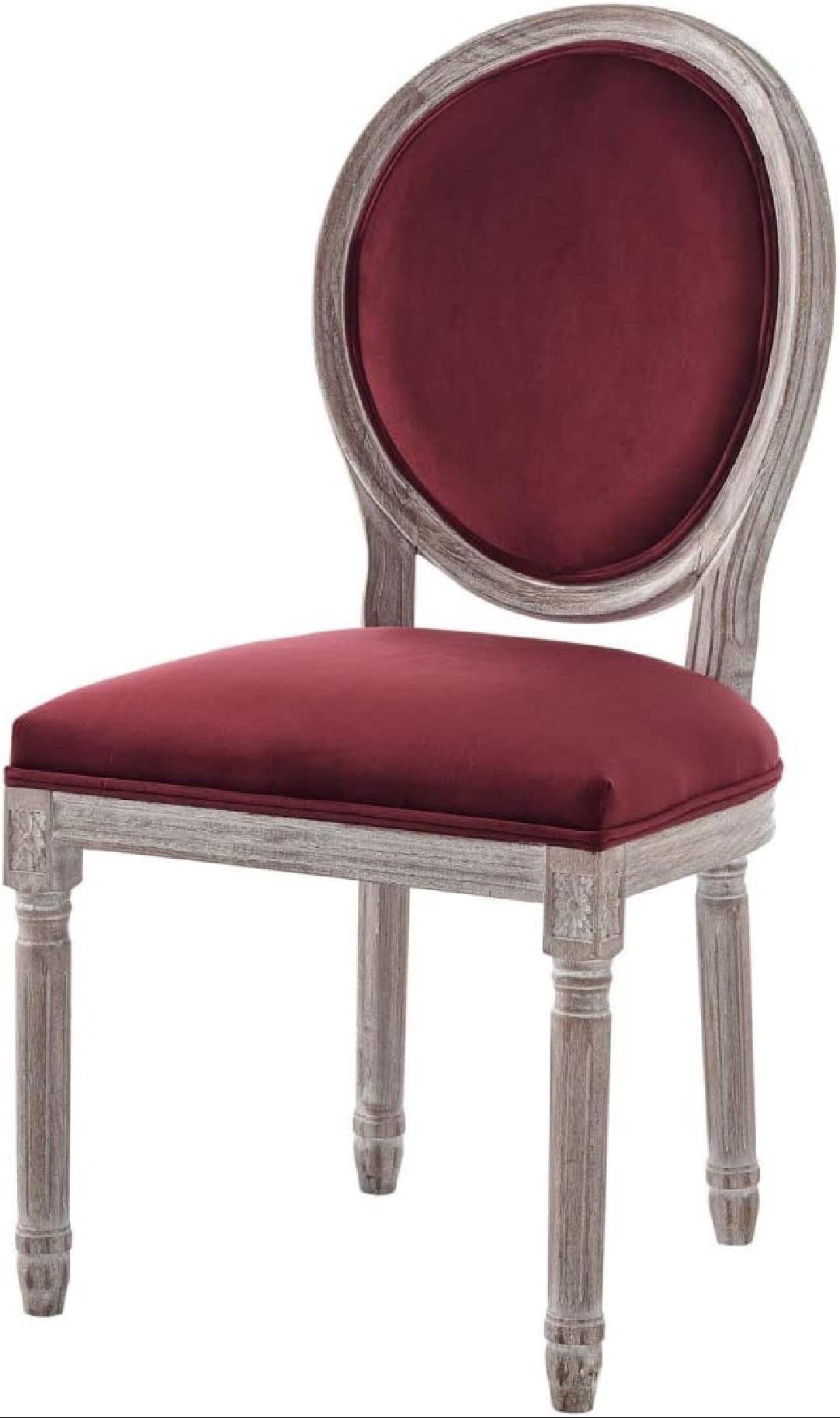 Kanayo King Louis Back Parsons Chair in Natural Maroon