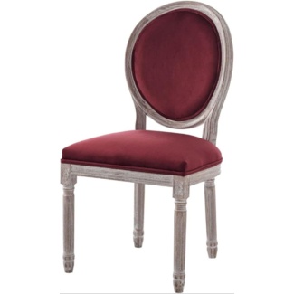 Kanayo King Louis Back Parsons Chair in Natural Maroon