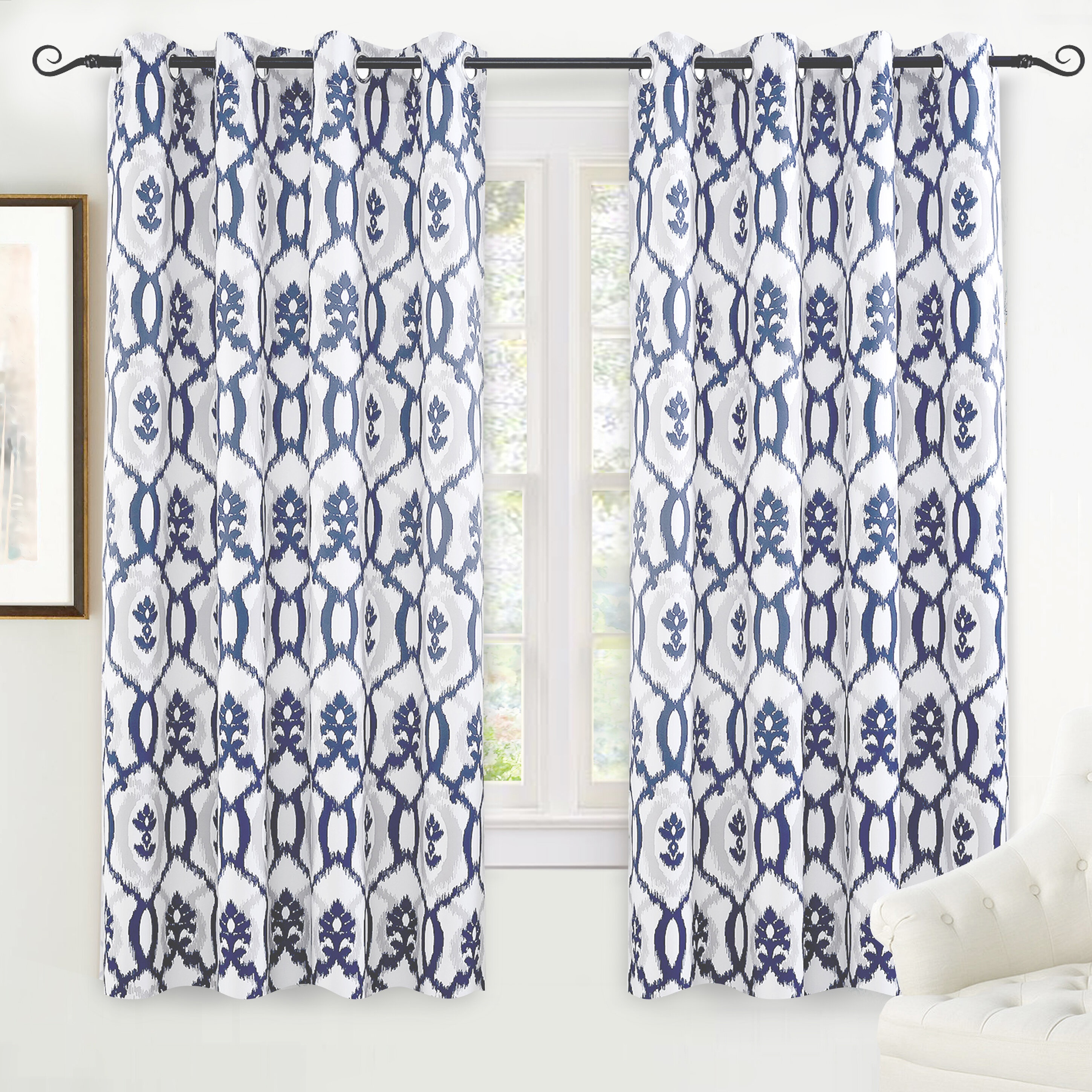 Katife Polyester Room Darkening Curtain Pair
