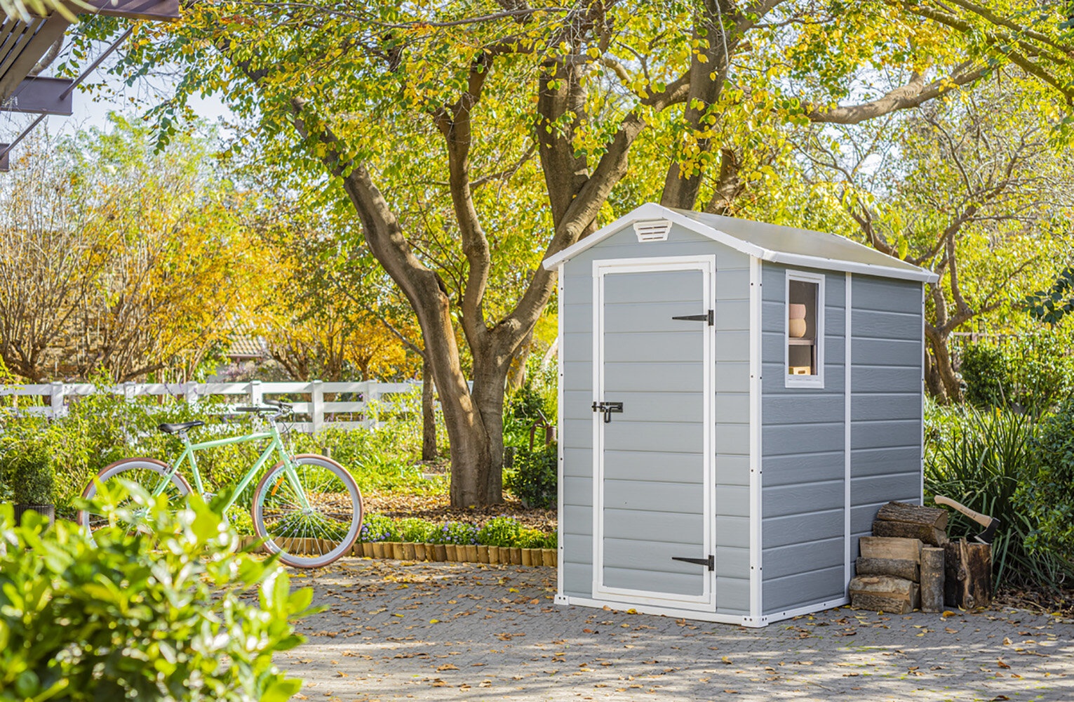 Keter Manor 4 ft. W x 6 ft. D Vertical Resin Outdoor Storage Shed Ideal For Patio
