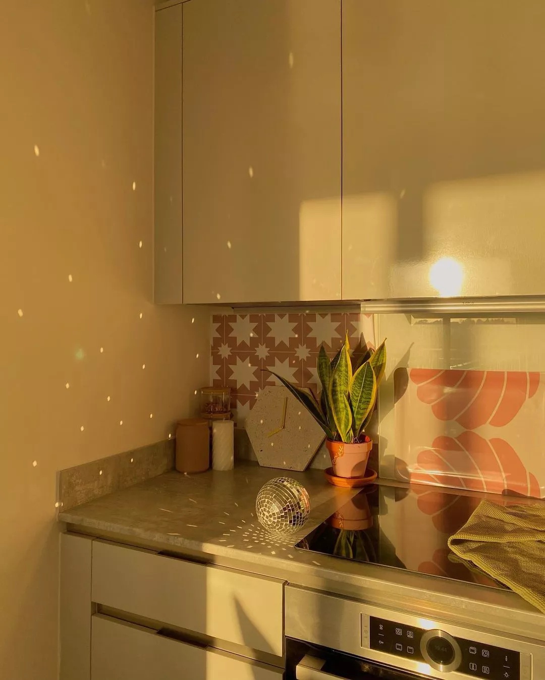 Kitchen with disco ball for fun atmosphere