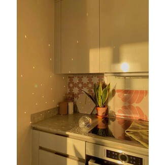 Kitchen with disco ball for fun atmosphere