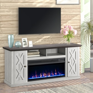 Knighten TV Stand For TVs Up To 78" With Fireplace Included