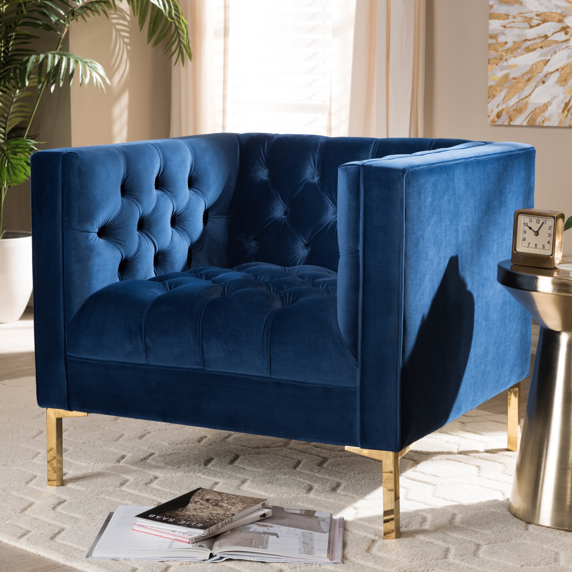 Blue velvet best sale accent chair target