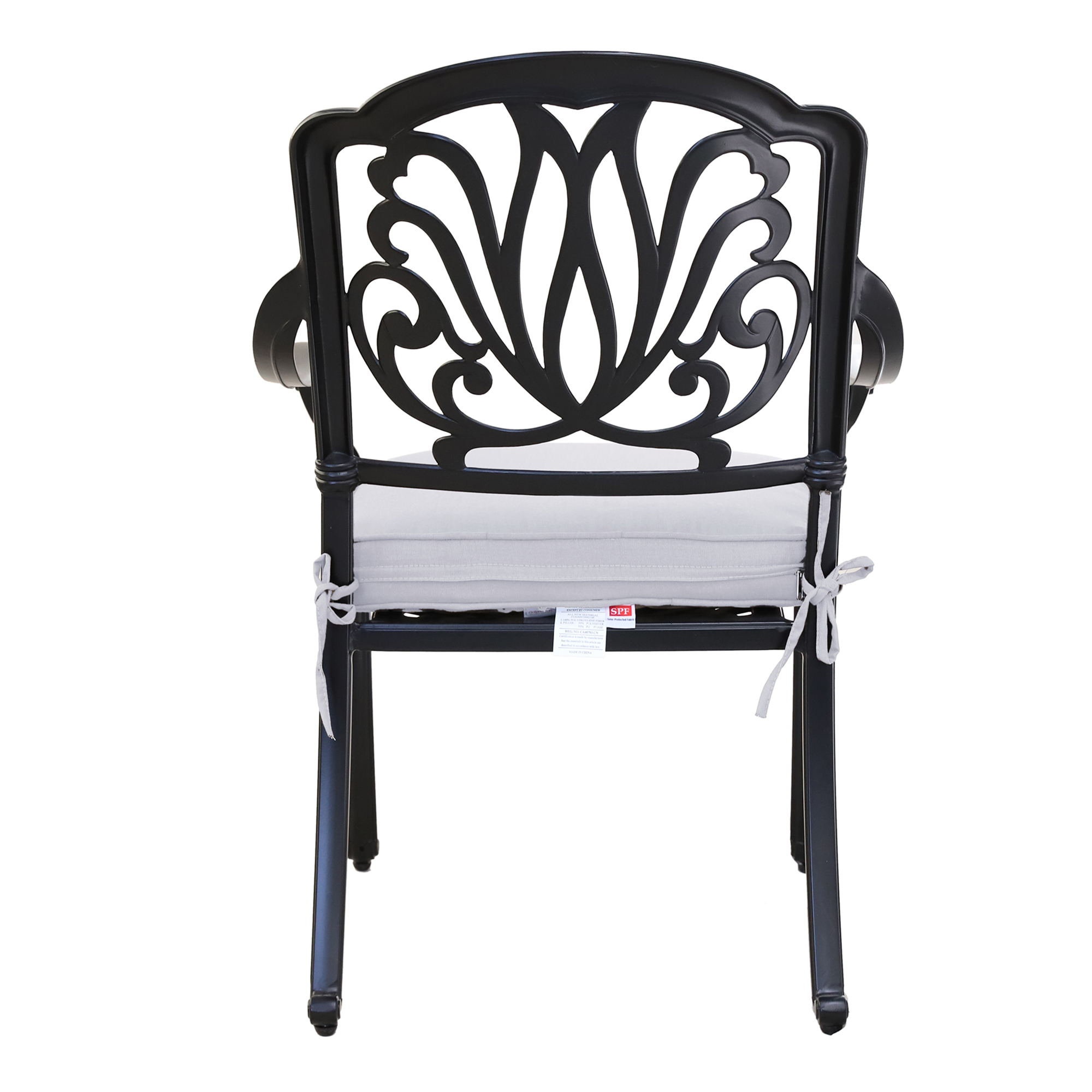 Kraatz Set Of 2 Aluminum Cast Silver Patio Chairs with Cushions