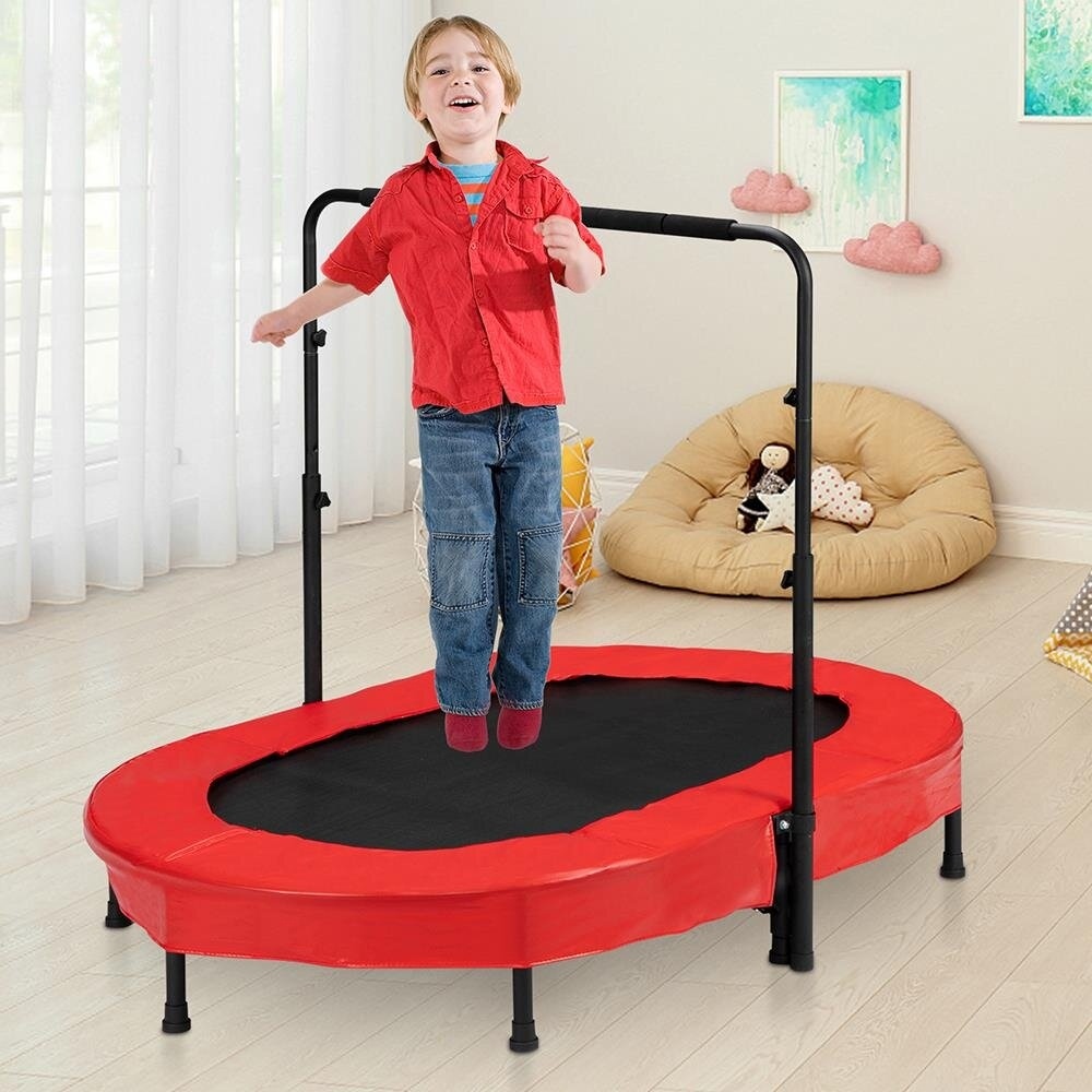 Ktaxon 2.95" Foldable Oval Kid / Toddler Trampoline with Handlebar