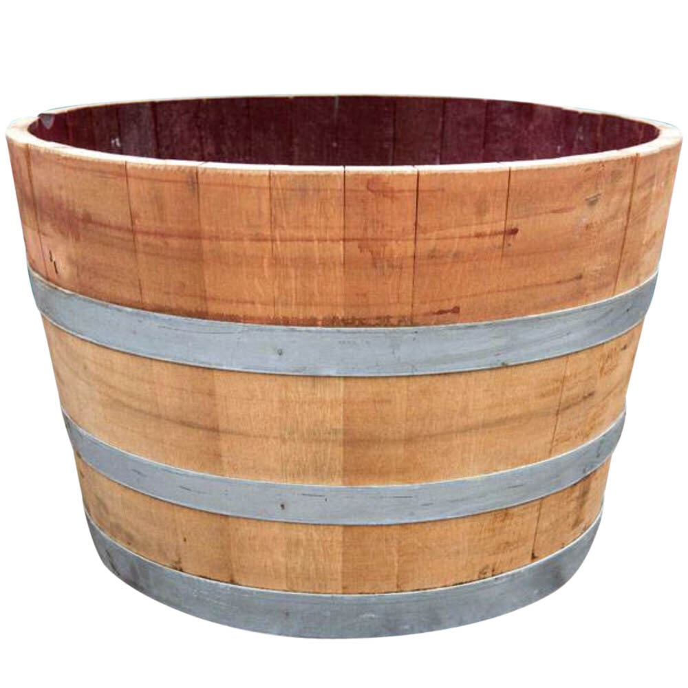 Lacquer Finished Wine Barrel Coffee Table Base, 26"D X 17"H