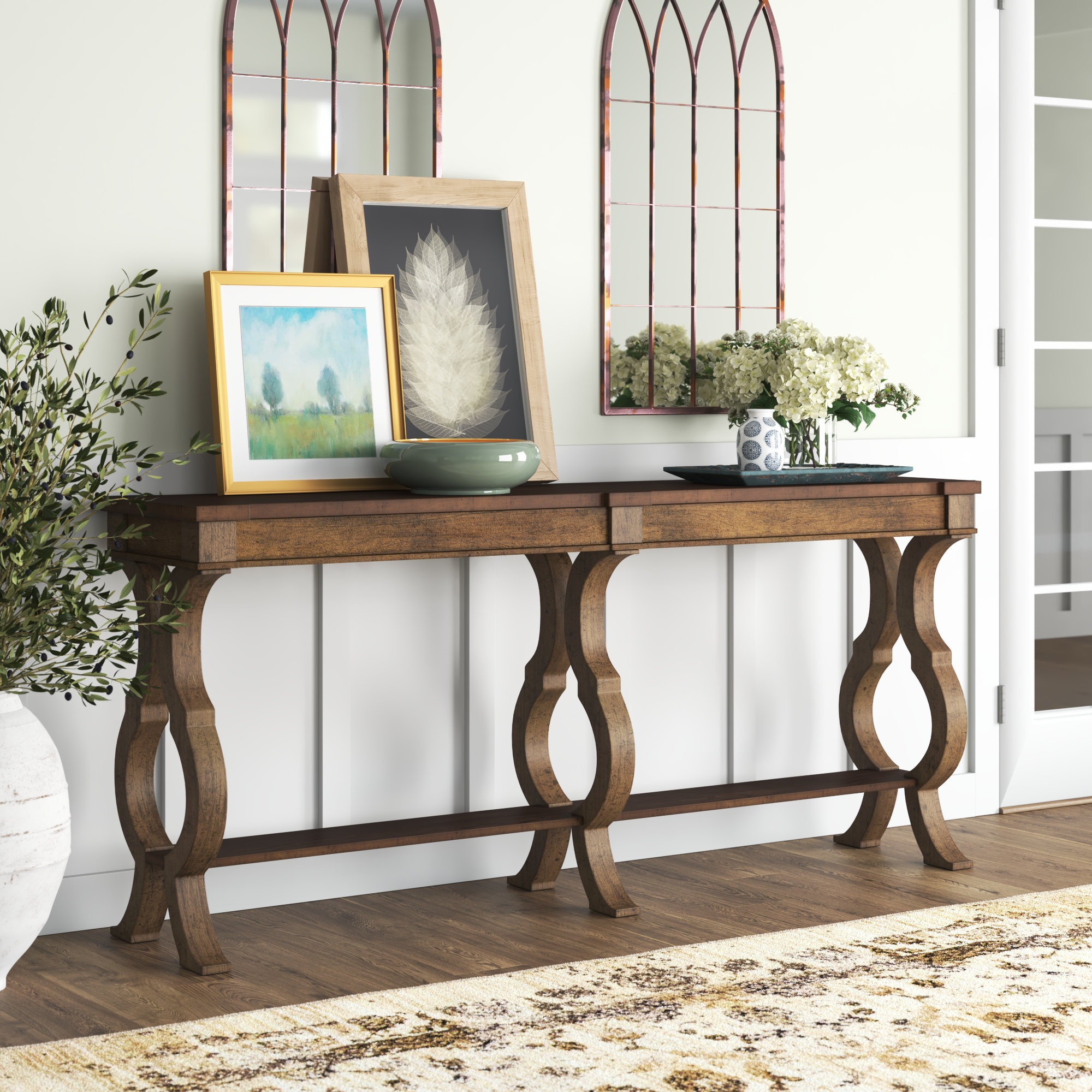 Real wood deals console table