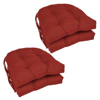 RULLENY Set of 4 Chair Pads and Seat Cushions with Ties Non Slip