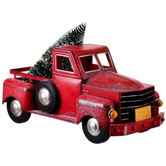 LED Battery Timer Truck with Lit Xmas Tree