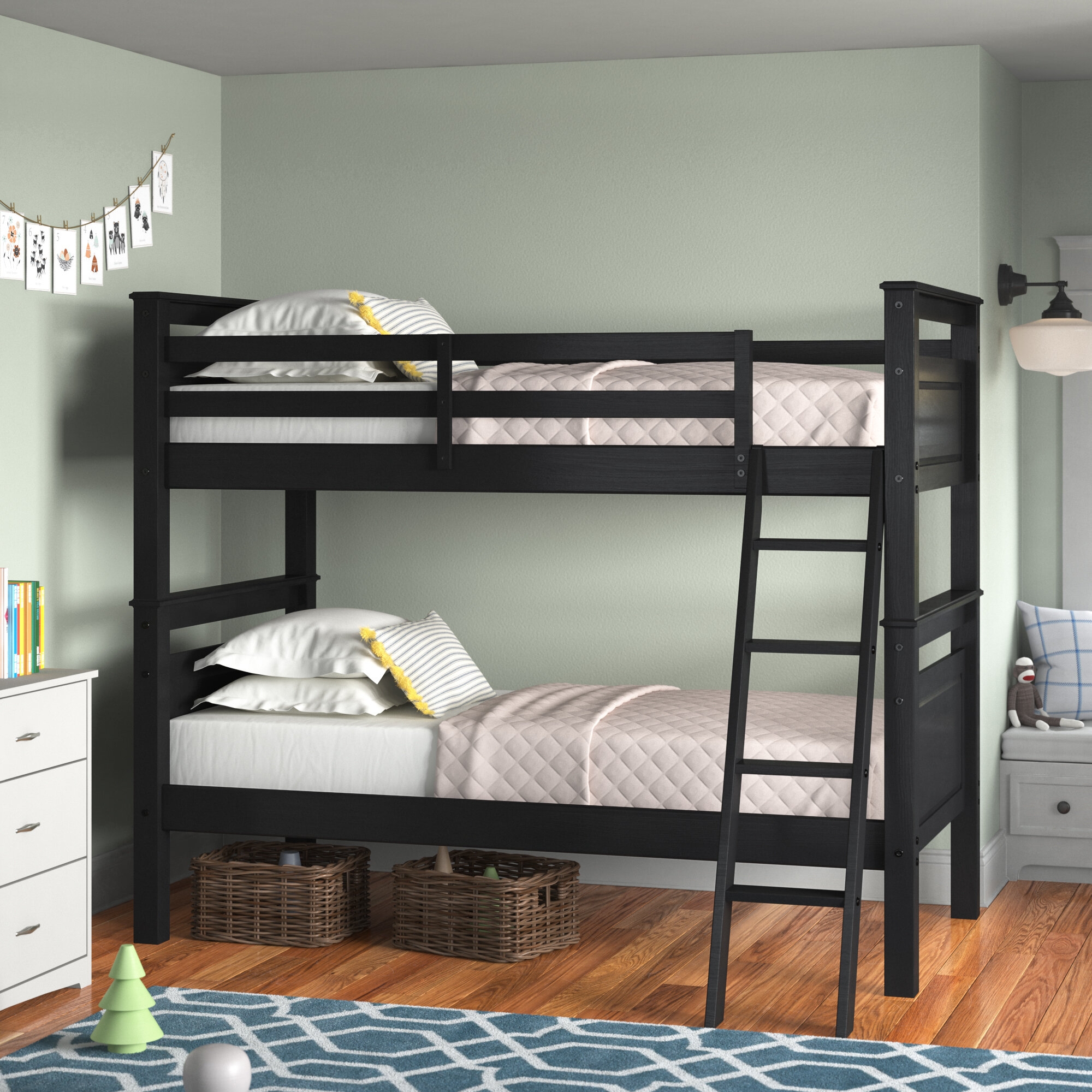 Leonel Twin Over Twin Solid Wood Standard Bunk Bed by Andover Mills™ Baby & Kids