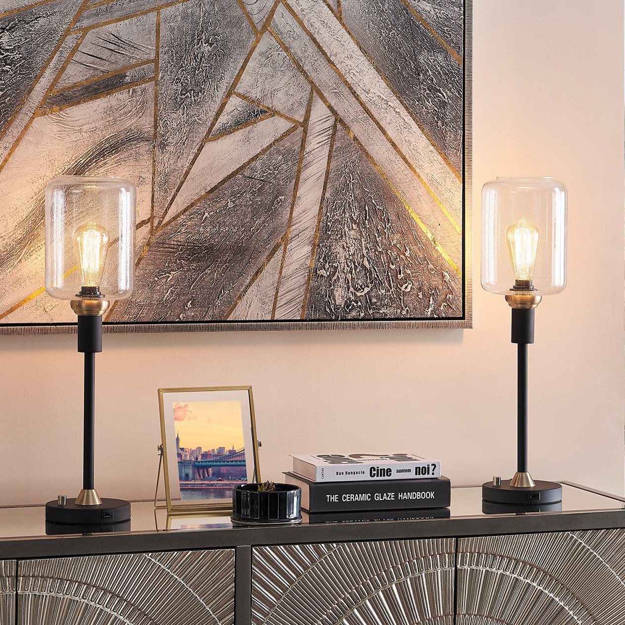 Lievin Metal USB Torchiere Lamp