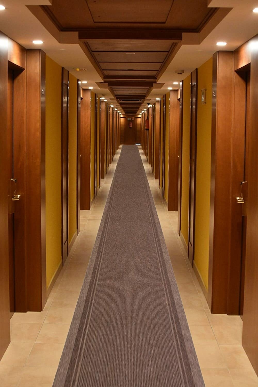 Light Weight Indoor / Outdoor Slip Resistant Brown Runner Rug