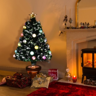 Lighted Artificial Pine Christmas Tree