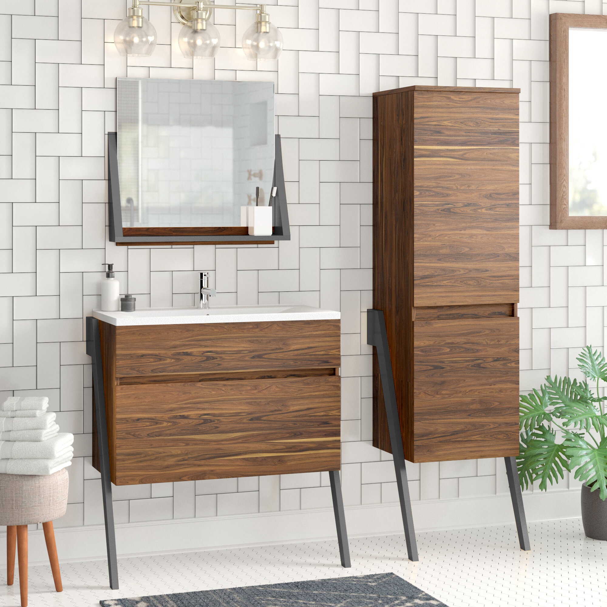 Lilah 50" Single Bathroom Vanity Set with Mirror