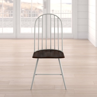 Lily Windsor Back Side Chair in White/Brown