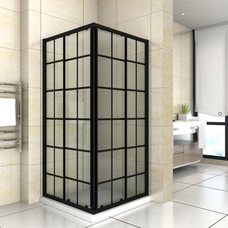 Lined Corner Shower for Small Bathroom