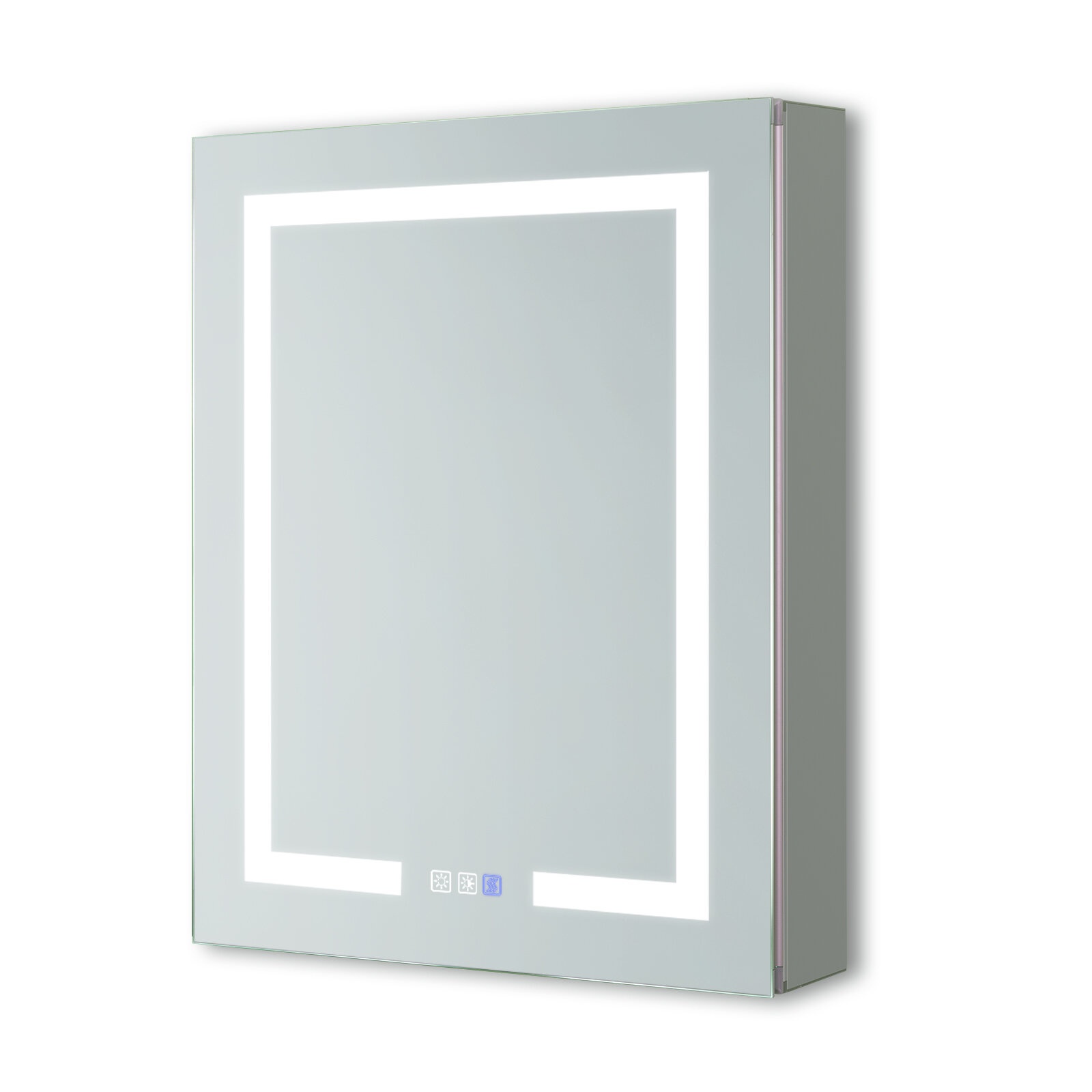 Recessed medicine cabinet with online electrical outlet inside