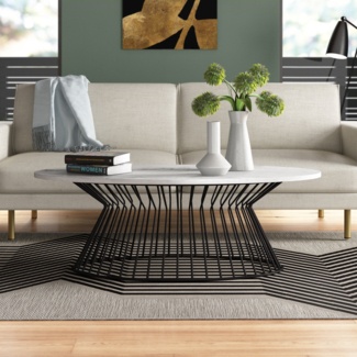 Lizeth White Marble Top Coffee Table